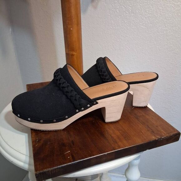 J. Crew "Suede" Black and Tan Mules Size 9.5 - Picture 2 of 8